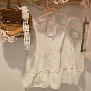 Shabby Chic Home Made Little Dress Vintage Lace Detail